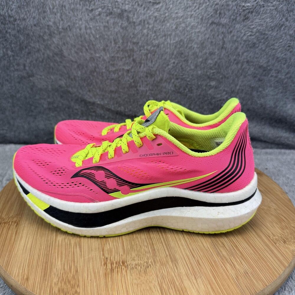 Saucony Endorphin Pro Shoes Womens Size 7 Pink Yellow Running Sneakers S10598-65